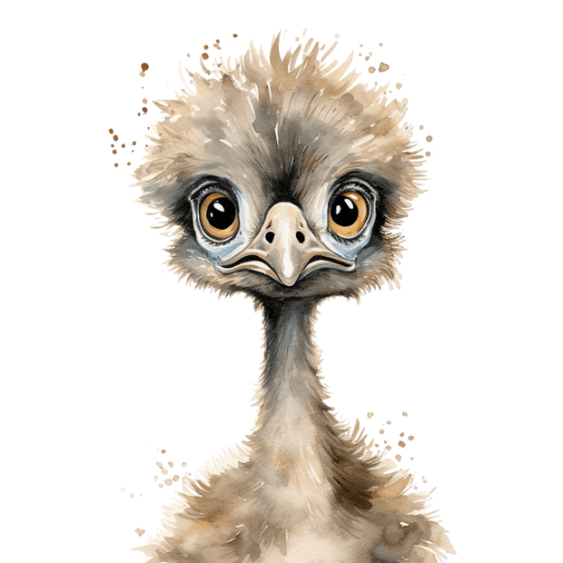 Emu Wild Hair DTF (direct-to-film) Transfer