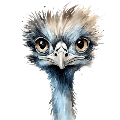 Emu with Long Neck DTF (direct-to-film) Transfer