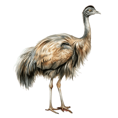 Emu with Spiked Hair DTF (direct-to-film) Transfer