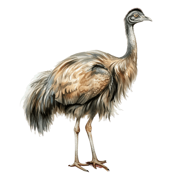 Emu with Spiked Hair DTF (direct-to-film) Transfer