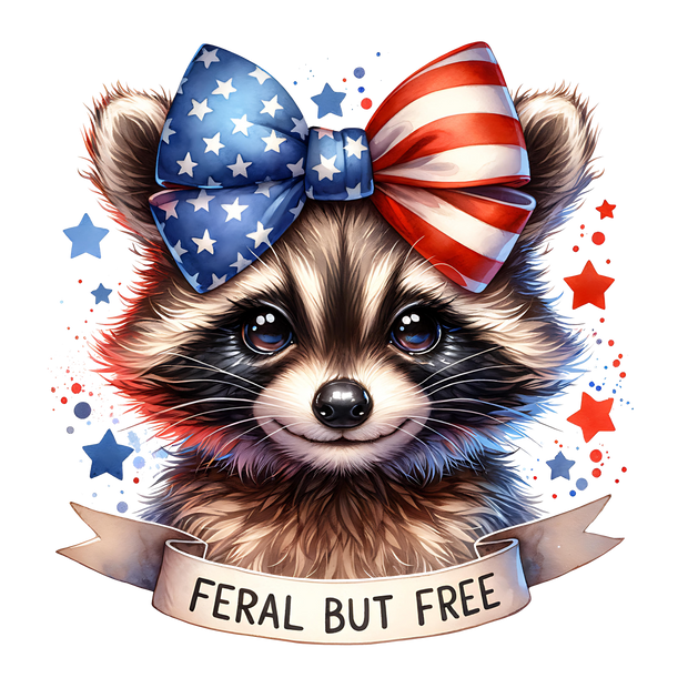 FERAL BUT FREE RACCOON DTF (direct-to-film) Transfer