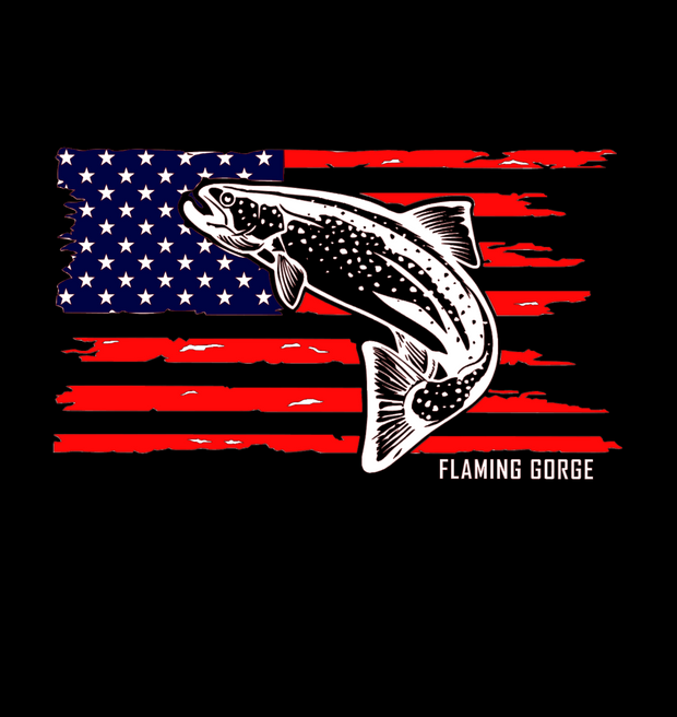 Fish Flag Back Of Shirt Background DTF (direct-to-film) Transfer