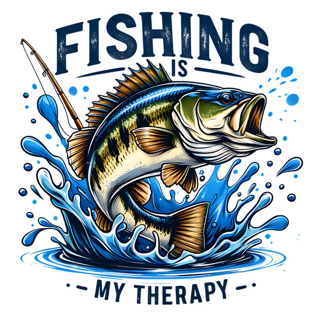 FISHING IS MY THERAPY DTF (direct-to-film) Transfer