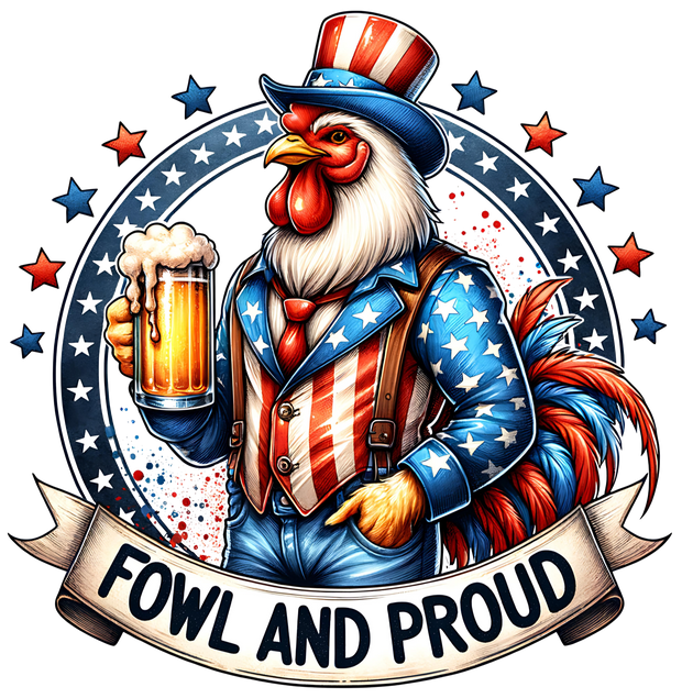 FOWL AND PROUD DTF (direct-to-film) Transfer