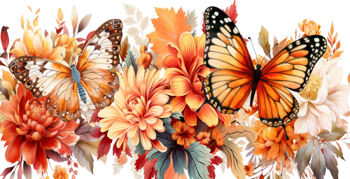 Fall Butterfly Thanksgiving 16oz UV DTF Libby Cup Wrap