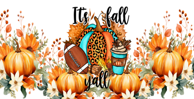 Fall Football Its FALL 16oz UV DTF Libby Cup Wrap