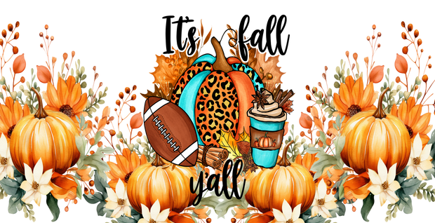 Fall Football Its FALL 16oz UV DTF Libby Cup Wrap