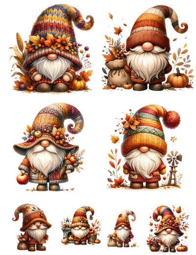 Fall Gnomes III Mini DTF Transfer Gang Sheet