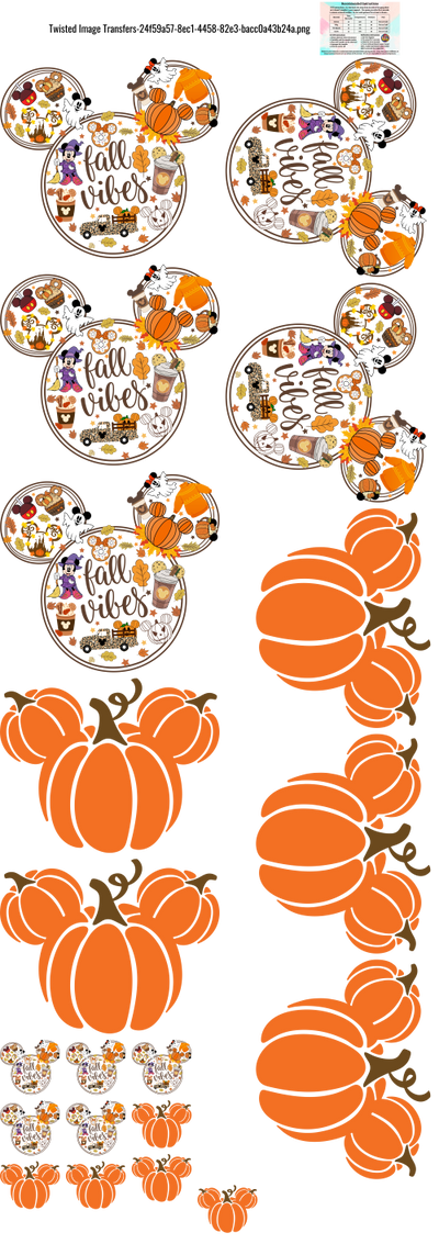 Fall Mouse 60x22" DTF Ready to Ship Gang Sheet