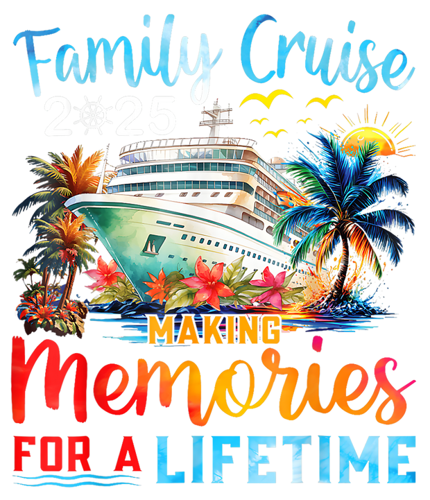 Family Cruise Lifetime in Blue DTF (direct-to-film) Transfer