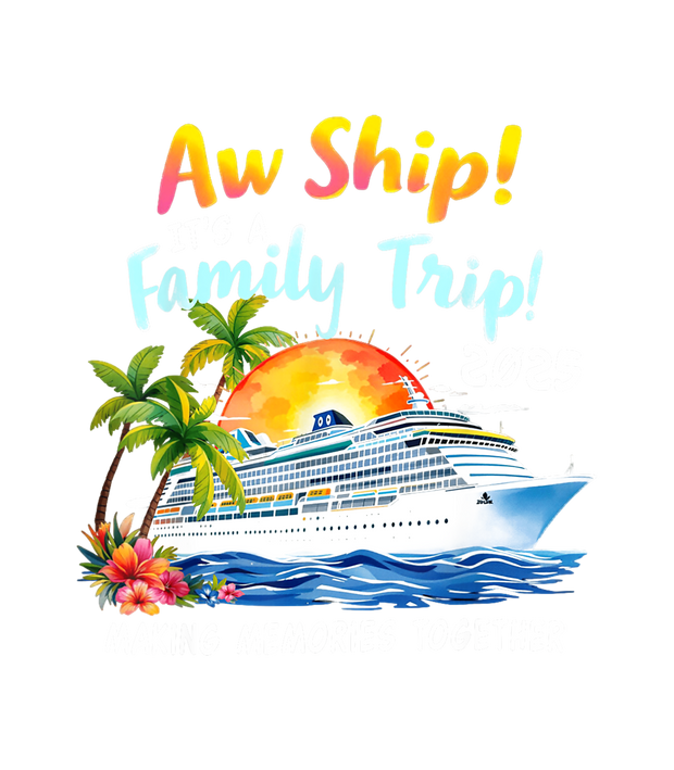 Family Trip Ship in Water DTF (direct-to-film) Transfer
