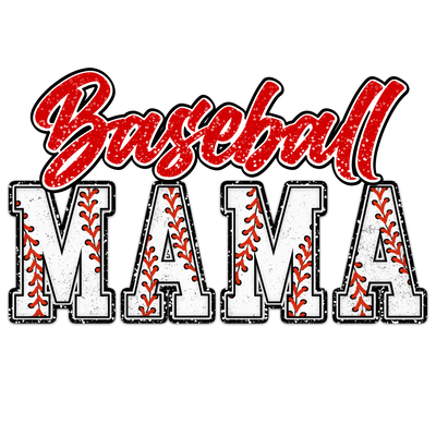 Faux Glitter Baseball Mama with Baseball Laces DTF (Direct to Film) Transfer