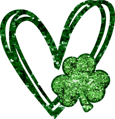 Faux Sequin St. Patrick's Day Heart DTF (direct-to-film) Transfer