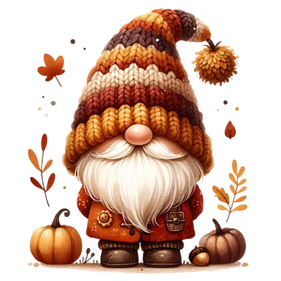 Festive Gnome 18 Fall Thanksgiving DTF (direct-to-film) Transfer