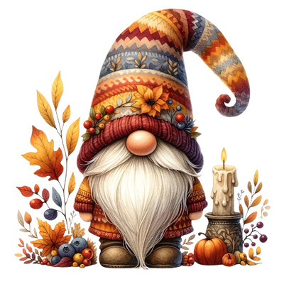 Festive Gnome 22 Fall Thanksgiving DTF (direct-to-film) Transfer