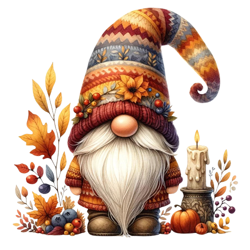 Festive Gnome 22 Fall Thanksgiving DTF (direct-to-film) Transfer