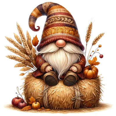 Festive Gnome 45 Fall Thanksgiving DTF (direct-to-film) Transfer