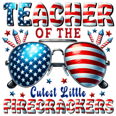 Firecrackers Teacher USA DTF (direct-to-film) Transfer