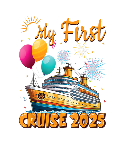 First Cruise Ship & Balloons DTF (direct-to-film) Transfer