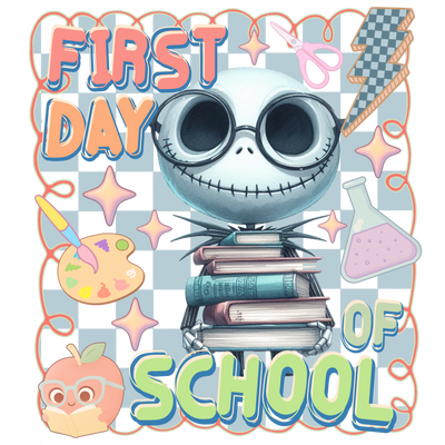 First Day Nightmare Skeleton DTF (direct-to-film) Transfer