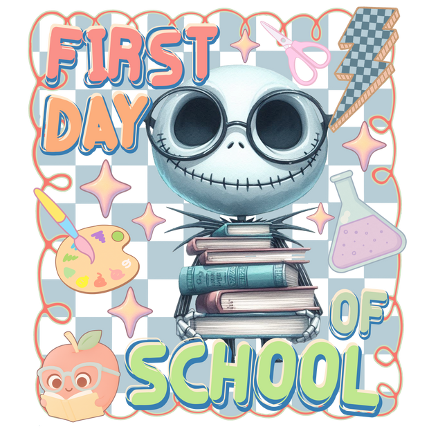 First Day Nightmare Skeleton DTF (direct-to-film) Transfer