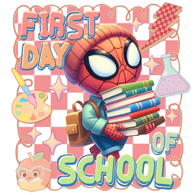 First Day Spidey in Beanie DTF (direct-to-film) Transfer