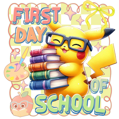 First Day of School Carrying Books DTF (direct-to-film) Transfer