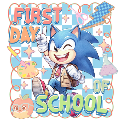First Day of School Hedgehog DTF (direct-to-film) Transfer