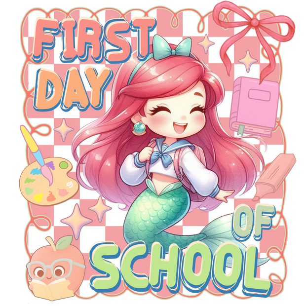First Day of School Mermaid DTF (direct-to-film) Transfer