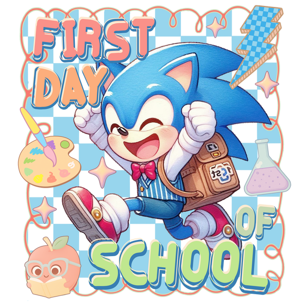 First Day of School Winking Hedgehog DTF (direct-to-film) Transfer
