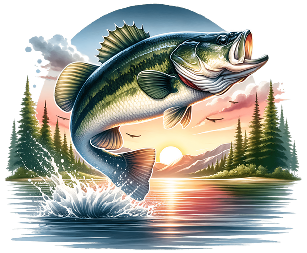 Fish Birds & Sunset DTF (direct-to-film) Transfer