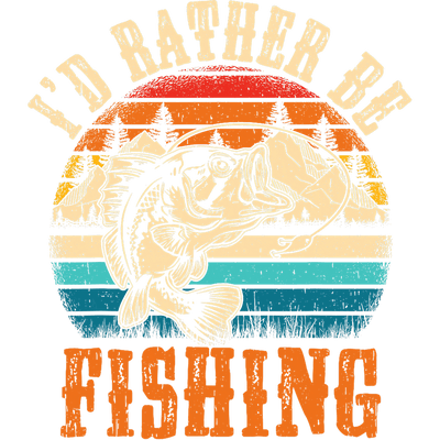 Fishing in Orange Font DTF (direct-to-film) Transfer