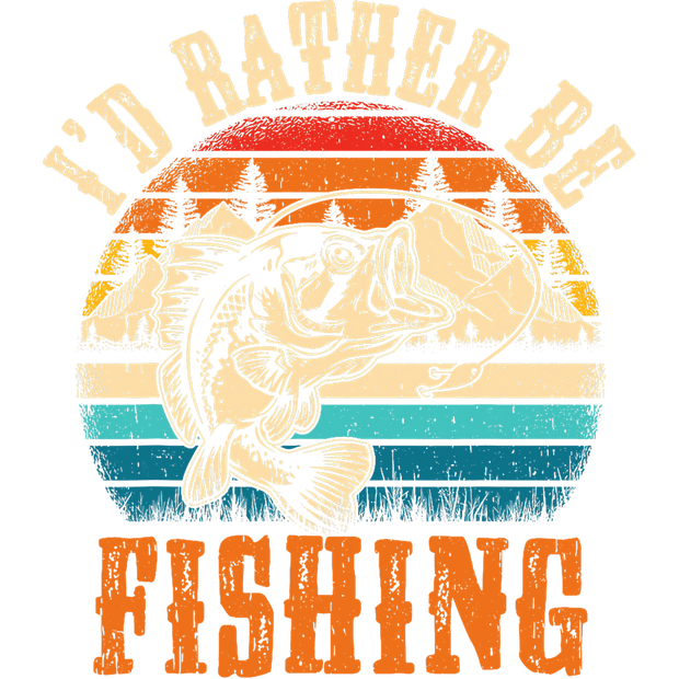Fishing in Orange Font DTF (direct-to-film) Transfer