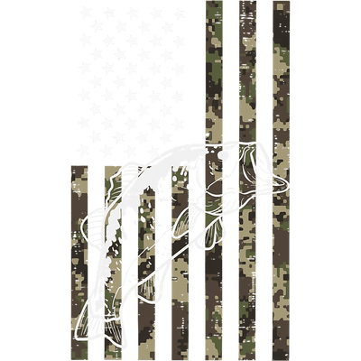Flag of Camo & White Stars DTF (direct-to-film) Transfer