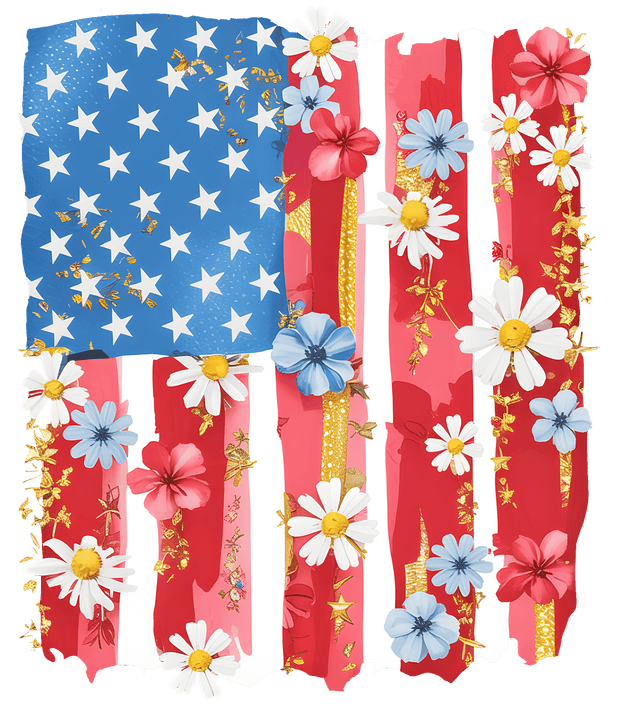 Flag of Flowers DTF (direct-to-film) Transfer