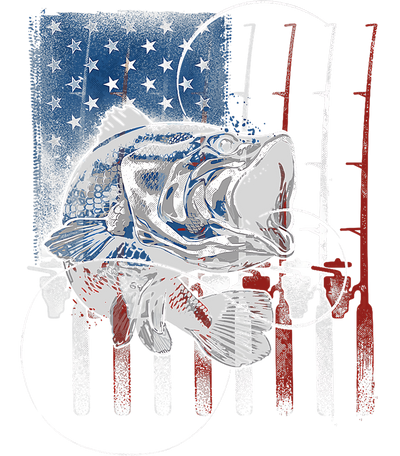 Flag of Poles Distressed Fish DTF (direct-to-film) Transfer