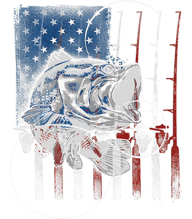 Flag of Poles Distressed Fish DTF (direct-to-film) Transfer