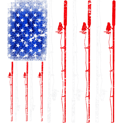 Flag of Red Fishing Poles DTF (direct-to-film) Transfer