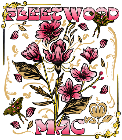 Fleetwood Mac Pink and Gold DTF (direct-to-film) Transfer