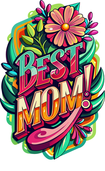 Floral Best Mom Multicolored DTF (direct-to-film) Transfer