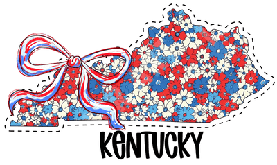 Floral KY with Bow DTF (direct-to-film) Transfer