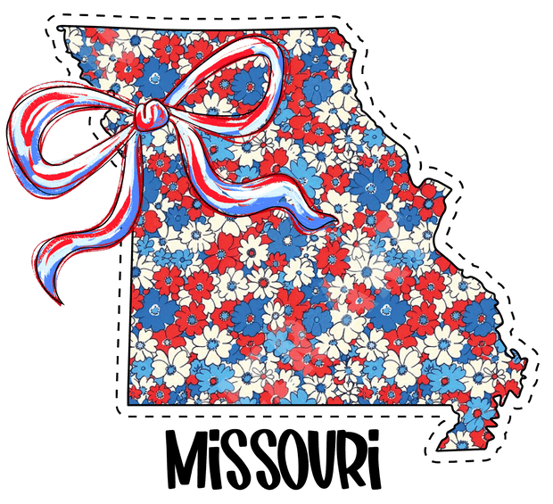 Floral MS with Bow DTF (direct-to-film) Transfer