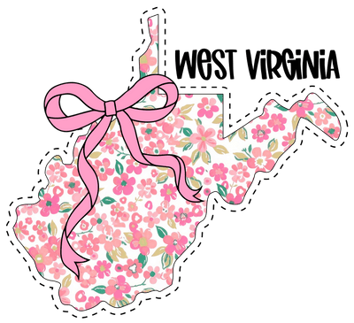 Floral State WV DTF (direct-to-film) Transfer