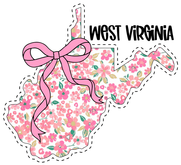 Floral State WV DTF (direct-to-film) Transfer