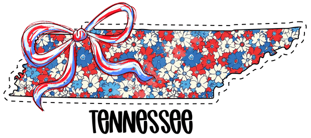 Floral TN with Bow DTF (direct-to-film) Transfer