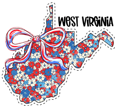 Floral WV with Bow DTF (direct-to-film) Transfer