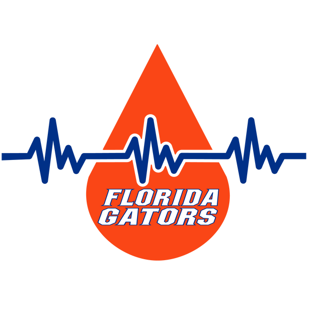 Florida Gators Blue Heartbeat DTF (direct-to-film) Transfer