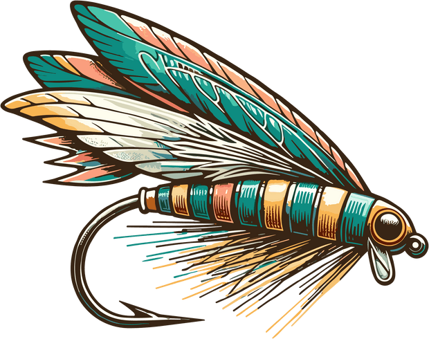 Fly Fish Lure DTF (direct-to-film) Transfer