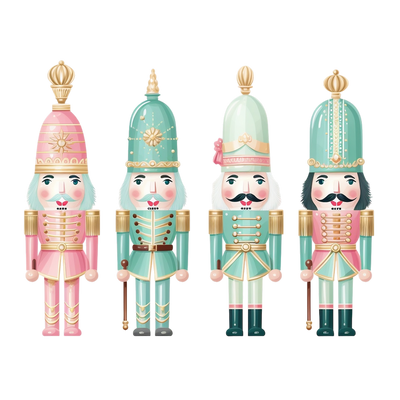 Four Pastel Toy Soldiers DTF (direct-to-film) Transfer