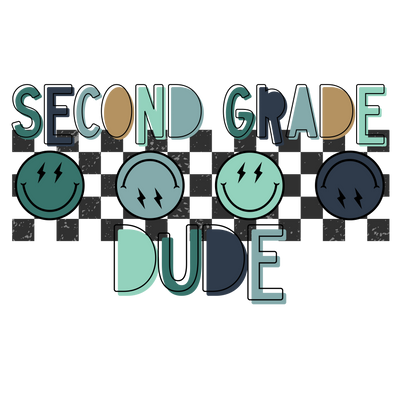 Four Smiley Faces Second Grade Dude DTF (direct-to-film) Transfer